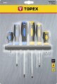 Topex 39D886 csavarhúzó készlet, 6 részes, fali tartóval