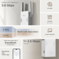 TP-Link RE235BE WiFi jelerősítő (BE3600, Wi-Fi 7)