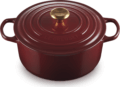 Le Creuset Signature kerek öntöttvas sütő-főzőedény, 26cm, 5,3 l, rhone