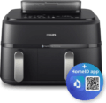 Philips SteamFry+ Dual NA550/00 dupla kosaras forrólevegős sütő (9 l)