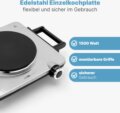 Clatronic EKP 3788 inox hordozható elektromos főzőlap, 1500W