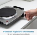 Clatronic EKP 3788 inox hordozható elektromos főzőlap, 1500W