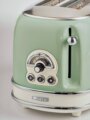 Ariete Vintage 0155 kenyérpirító, 2 szeletes, szendvicstartóval, zöld