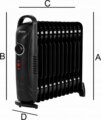 Volteno VO2829 olajradiátor, 11 tagú, 1200W