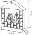 Home KLW24 LED-es adventi naptár, melegfehér, 36 cm