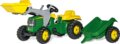 Rolly Kid John Deere pedálos markolós traktor utánfutóval