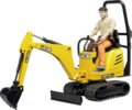 Bruder JCB 8010 CTS mini kotrógés építőmunkás figurával