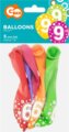 Színes, pöttyös számos lufi 5 darabos szett, 9