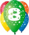 Színes számos lufi 5 darabos, 8