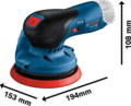 Bosch GEX 12V-125 Professional excentercsiszoló, Akku és töltő nélkül