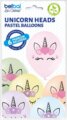 Unikornis fejek pasztell léggömb csomag, 30 cm, 6 db