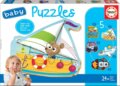 Educa Baby, Járművek sziluett puzzle, 3, 4, 5 darabos