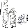 Smoby, Szupermarket játékszett bevásárlókocsival, 34 db-os