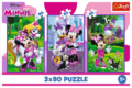 Minnie egér és barátai puzzle, 3 x 80 darabos