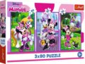 Minnie egér és barátai puzzle, 3 x 80 darabos