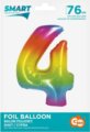 Szivárvány színű, számos fólia lufi, 76cm, 4