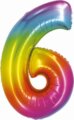 Szivárvány színű, számos fólia lufi, 76cm, 6