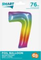 Szivárvány színű, számos fólia lufi, 76cm, 7