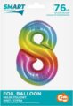 Szivárvány színű, számos fólia lufi, 76cm, 8