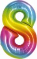Szivárvány színű, számos fólia lufi, 76cm, 8