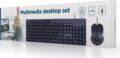 Gembird KBS-UM-04 billentyűzet + egér szett (angol US, vezetékes, fekete)