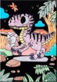 Tookyland, Bársonyos színezőkészlet, Dinoszaurusz, 30 x 25 cm