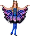 Kék pillangó jelmez szárnyakkal, 128 cm