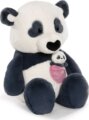 NICI GREEN, Love panda plüssfigura bébijével, 40 cm
