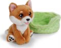 NICI GREEN, Shiba Inu kutya plüssfigura kosárban, 12 cm