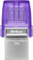 Kingston DataTraveler microDuo 3C 64GB (USB3.2, USB-A/C, ezüst/lila)