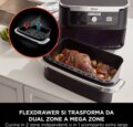 Ninja Foodi FlexDrawer Dual AF500EU forrólevegős sütő (fekete, 10,4 l)