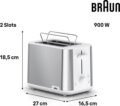 Braun HT 1510 WH kenyérpirító, 2 szeletes, nemesacél-fehér