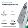 Braun TexStyle 1 SI 1040 gőzölős vasaló, 2000W, zöld