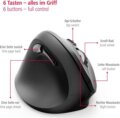 Hama Ergonomic Mouse (rádiós, optikai, 6 gomb, 1800 dpi, ergonomikus, fekete)