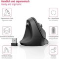 Hama Ergonomic Mouse (rádiós, optikai, 6 gomb, 1800 dpi, ergonomikus, fekete)