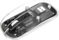 Manhattan Mouse Ottico Wireless 1600 (vezeték nélküli, optikai, átlátszó, fekete)