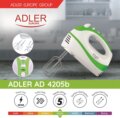 Adler AD 4205G kézi mixer, 300W, fehér-zöld