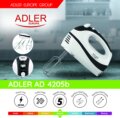 Adler AD 4205B kézi mixer, 300W, fekete-fehér
