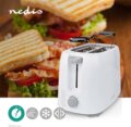 Nedis KABT250EWT kenyérpirító, 2 szeletes, fehér