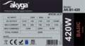 Akyga Basic (420W, ATX, OEM)