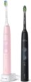 Philips Sonicare ProtectiveClean 4500 elektromos fogkefe dupla csomag, Fekete-Rózsaszín