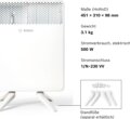Bosch Home Comfort HC4000-5 elektromos konvektor, 500W