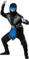 Kék harcos Ninja jelmez fegyverekkel, 140 cm