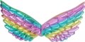 Szivárvány színű szárnyak, 43 x 22 cm
