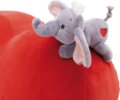 NICI, Szív formapárna elefánt plüssfigurával, 42 cm