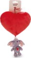 NICI GREEN, Plüss szív elefánt figurával, 27 cm