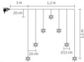 Home KAF7WW LED-es hópehely fényfüggöny, melegfehér, 1,2 m