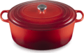 Le Creuset Signature ovális öntöttvas sütő-főzőedény, 40cm, 13,9 l, cseresznyepiros