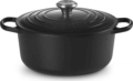 Le Creuset Signature kerek öntöttvas sütő-főzőedény, 26cm, 5,3 l, fekete