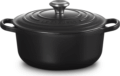 Le Creuset Signature kerek öntöttvas sütő-főzőedény, 20cm, 2,4 l, fekete